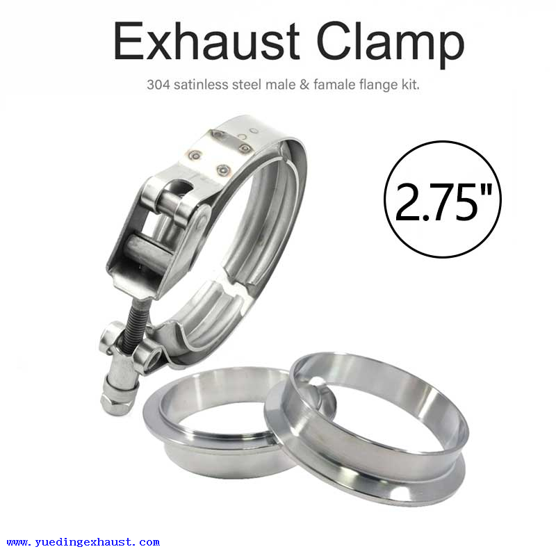 2.75'' Quick Release V-Band Clamp Turbo Exhaust Downpipe Male Female Flange 70mm