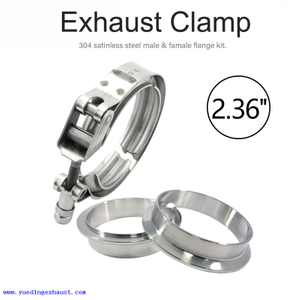 60mm Quick Release V-Band Clamp Exhaust Downpipe 304 Stainless Steel Male Female