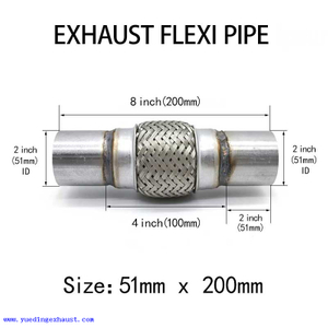 2 inch x 8 inch Exhaust Clamp Tube Flex Joint Flexible Pipe Repair