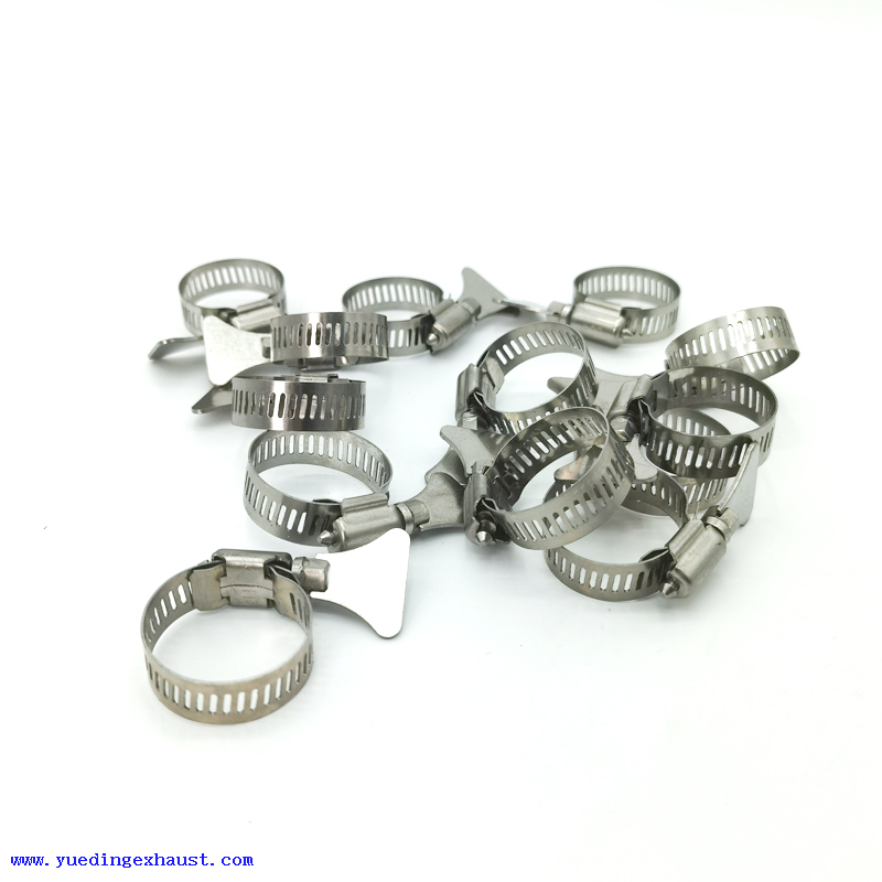 304 Stainless Steel Adjustable Butterfly Pipe Tube Clamps Worm Gear Hose Clamps