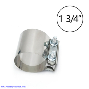 1 3/4" 1.75" Inch Stainless Steel Exhaust Muffler Pipe Flat Band Clamp Butt Joint