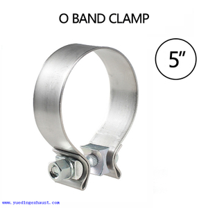 Exhaust Clamps 5 Inch Butt Joint Exhaust Pipe Muffler Clamp Band Stainless Steel Connection for Car