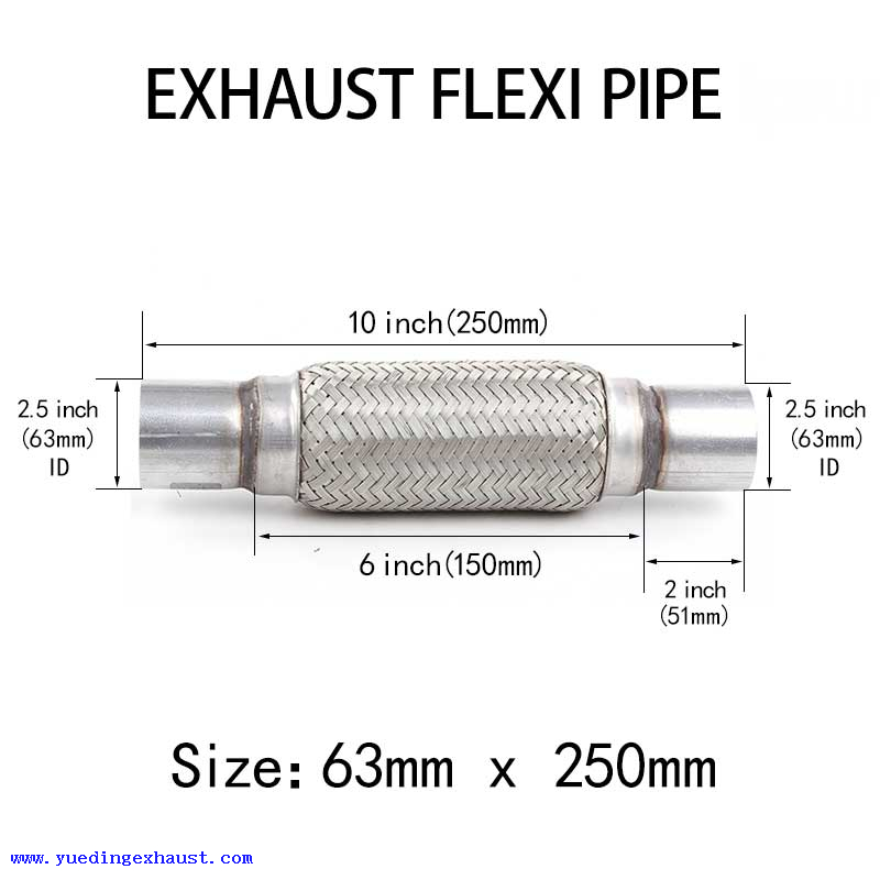 63 x 250mm Exhaust Flexi Tube Joint Flexible Pipe Repair